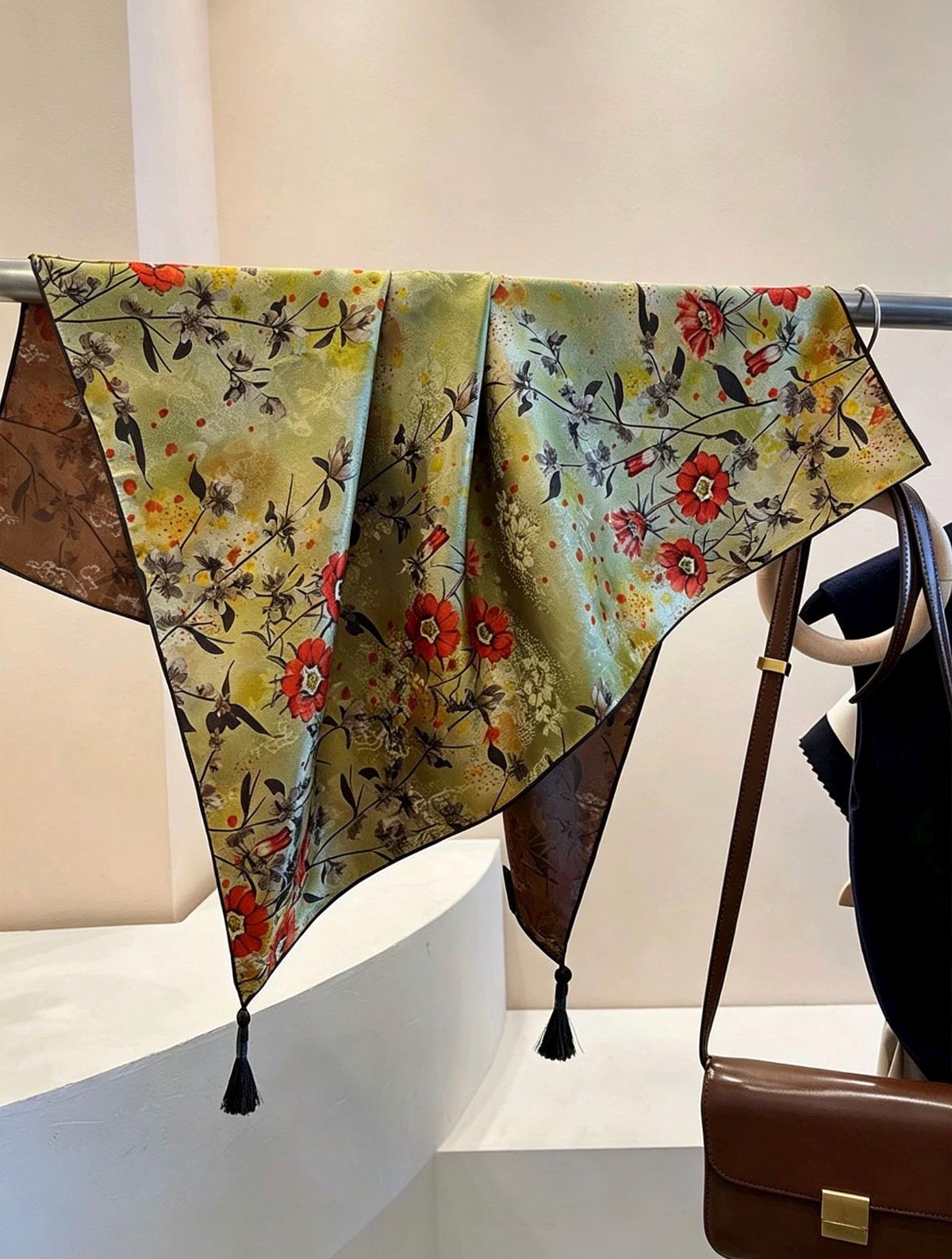 100% Mulberry Silk Scarf 26"x26" 65x65cm, Heavyweight Xiangyun Silk Dunhuang Square Scarf, Oriental Shawl Wrap, Gift for Her