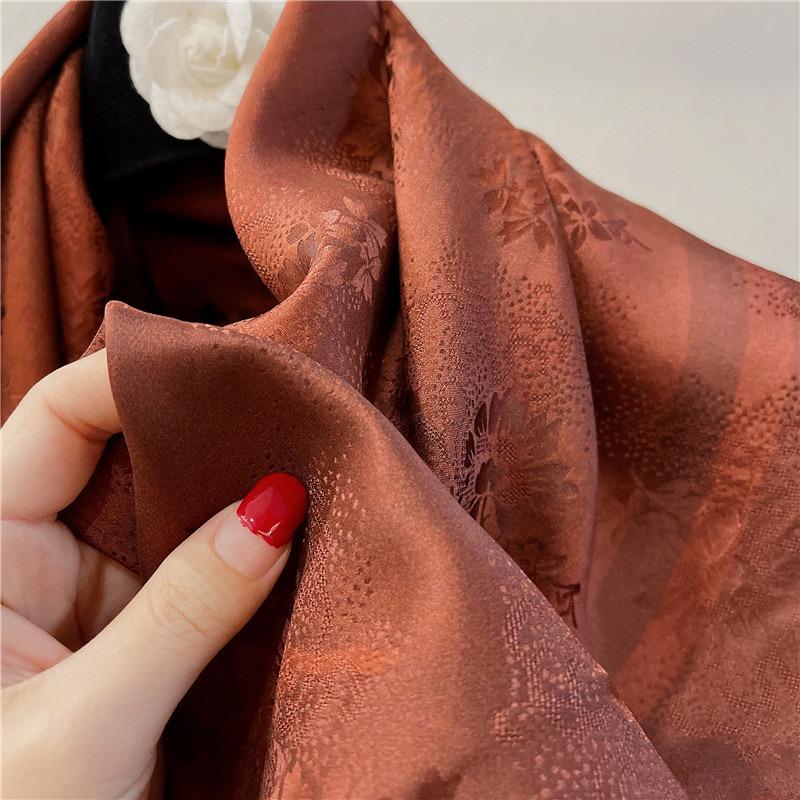 100% Mulberry Silk Scarf 26"x26" 65x65cm, Heavyweight Xiangyun Silk Dunhuang Square Scarf, Oriental Shawl Wrap, Gift for Her