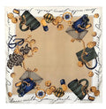 Silk Scarf 35"x35" 88x88cm, Vintage Retro Fashion Lady Silk Square Scarf, Modern Chic Silk Twill Shawl Wrap, Elegant Gift for Her
