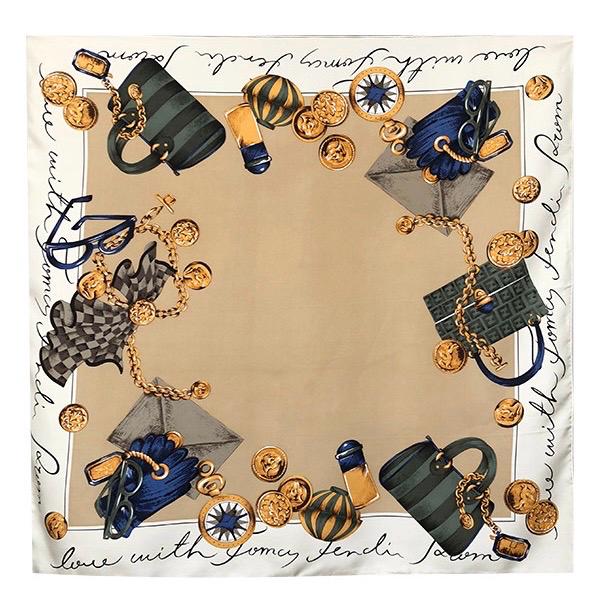 Silk Scarf 35"x35" 88x88cm, Vintage Retro Fashion Lady Silk Square Scarf, Modern Chic Silk Twill Shawl Wrap, Elegant Gift for Her