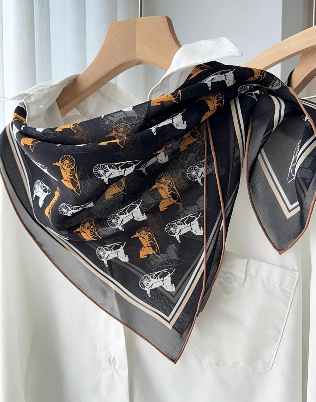 100% Mulberry Silk Scarf 26"x26" 65x65cm, Sheer Silk Georgette Floral Square Scarf, Fresh Elegant Neckwear, Spring Summer Gift for Her