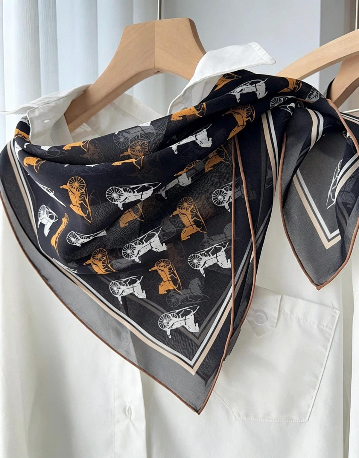 100% Mulberry Silk Scarf 26"x26" 65x65cm, Sheer Silk Georgette Floral Square Scarf, Fresh Elegant Neckwear, Spring Summer Gift for Her