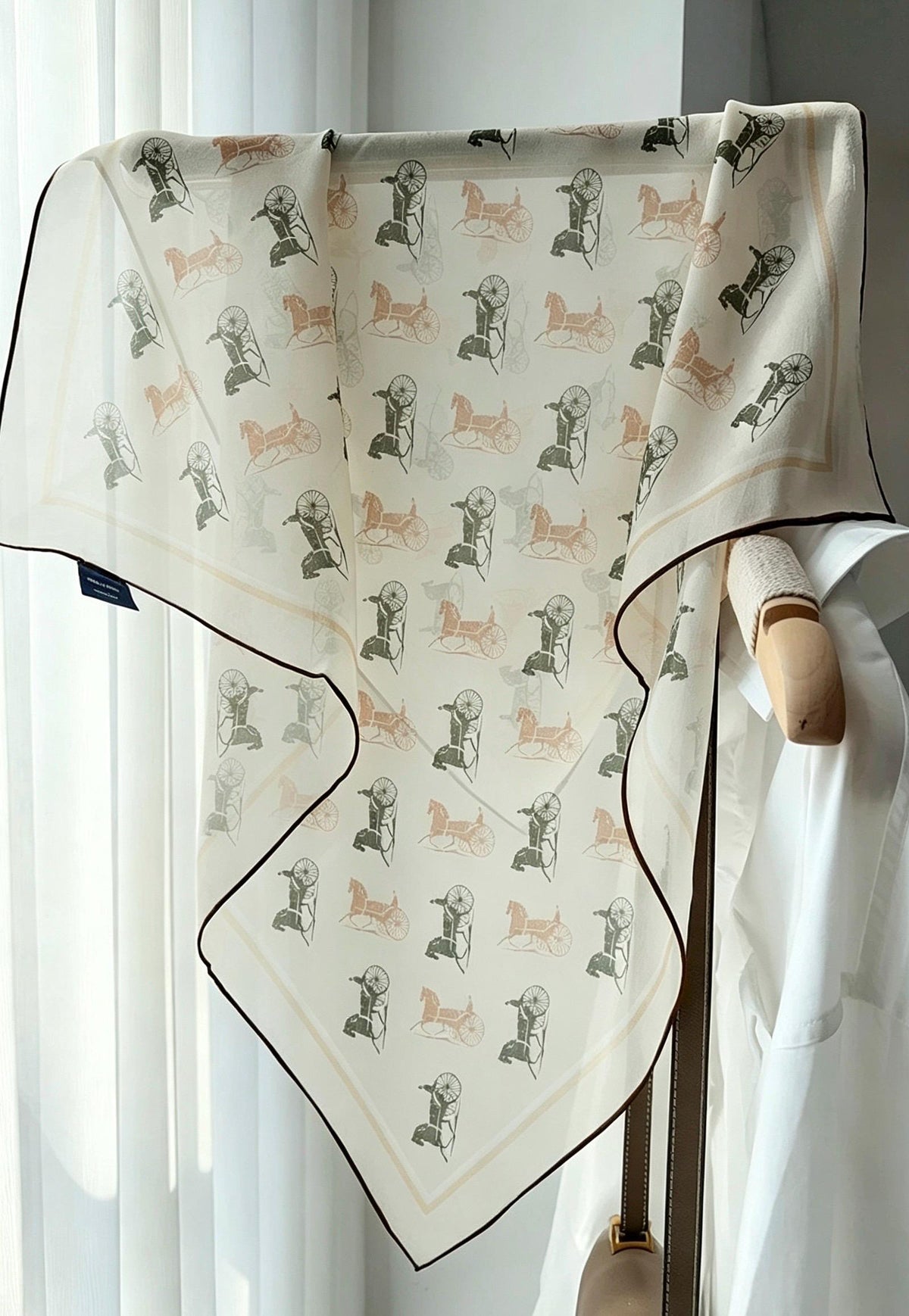 100% Mulberry Silk Scarf 26"x26" 65x65cm, Sheer Silk Georgette Floral Square Scarf, Fresh Elegant Neckwear, Spring Summer Gift for Her