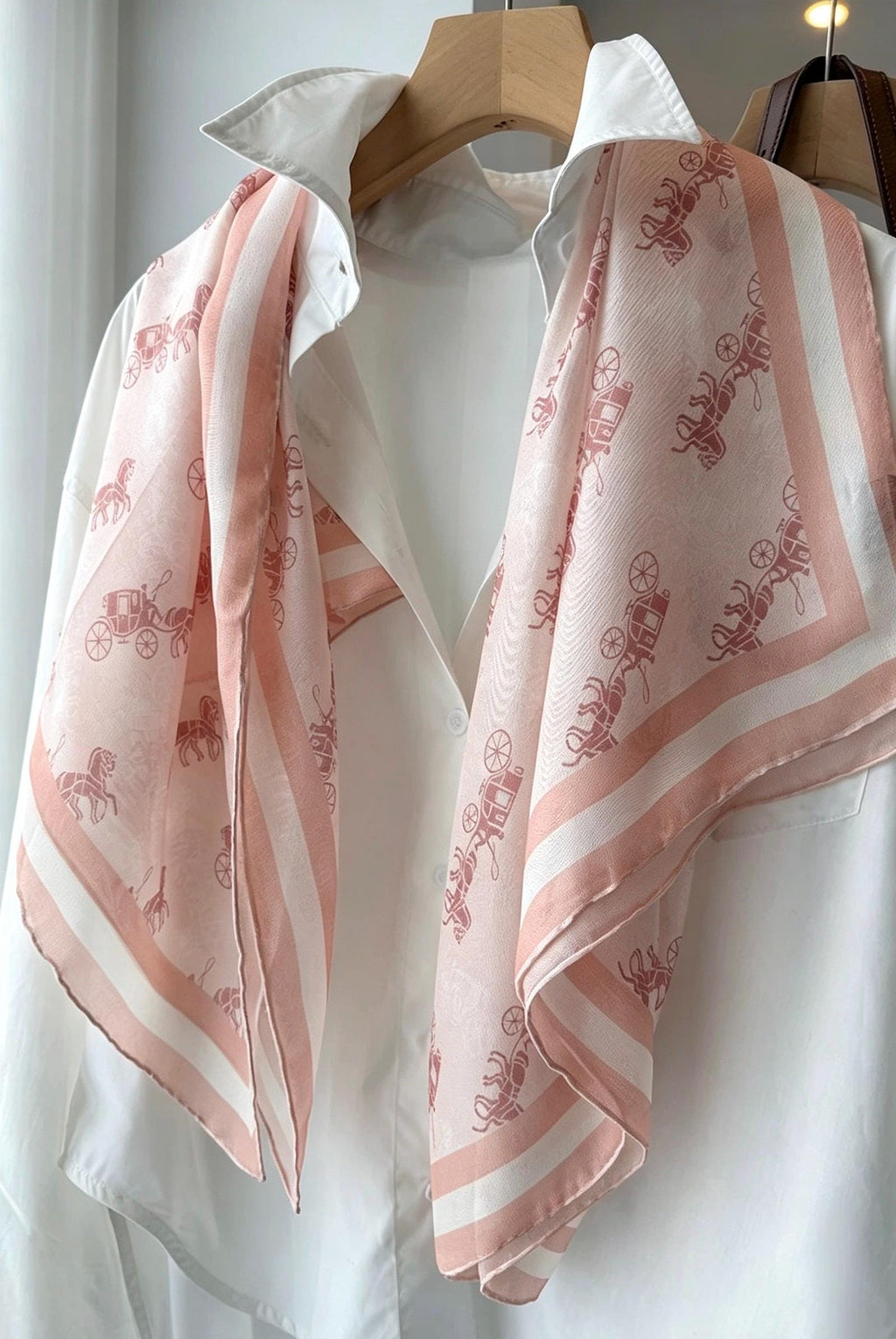 100% Mulberry Silk Scarf 42"x42" 108x108cm, Vintage Haze Blue Horse Carriage Silk Square Scarf, Soft Shawl Wrap, Gift for Her