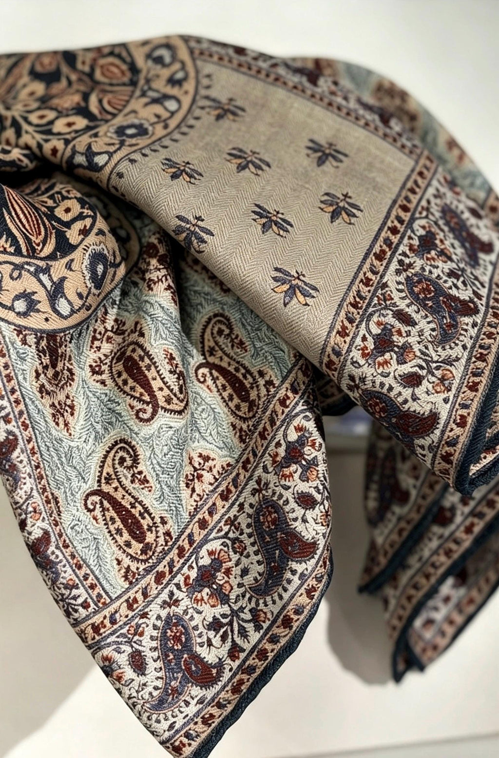 Silk Wool Scarf 35"x35" 88x88cm, Elegant Dusty Blue Silk Wool Square Scarf, Classic Soft Shawl Wrap, Sophisticated Gift for Her