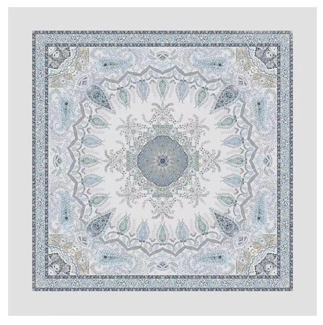 Silk Wool Scarf 53"x53" 135x135cm, Classic Paisley 2-in-1 Silk Wool Square Scarf Shawl, Winter Soft Dual-Use Wrap, Gift for Her