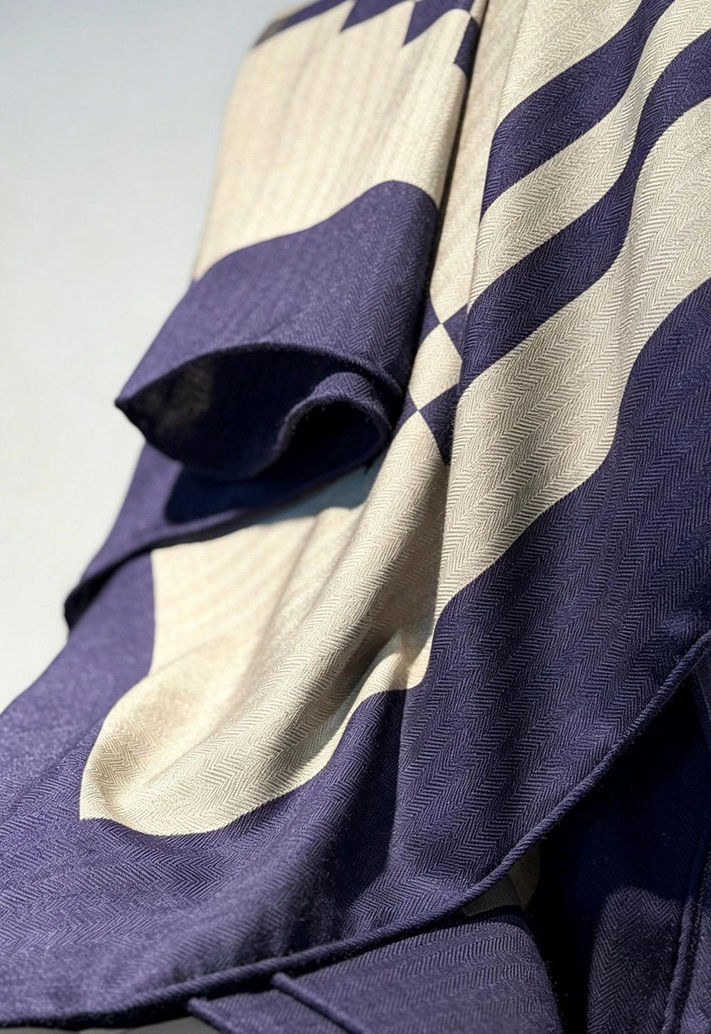 Silk Wool Scarf 53"x53" 135x135cm, Mont Saint Michel Square Scarf Shawl, European Aesthetic Silk Wool Wrap, Gift for Her