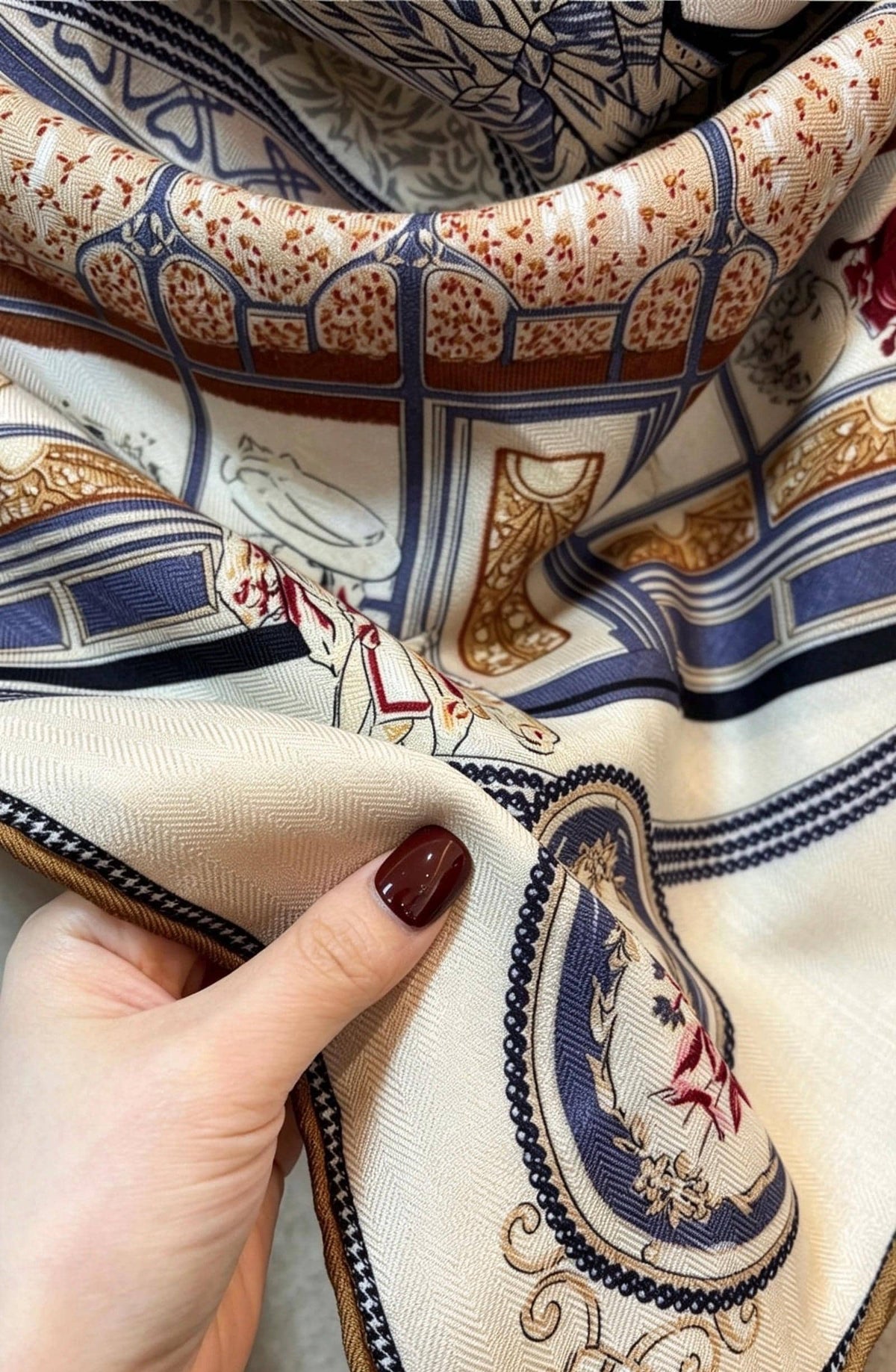 Silk Wool Scarf 35"x35" 88x88cm, Double Sided Fashion Chic Square Scarf Shawl, Lightweight Luxury Silk Wool Wrap, Gift for Her