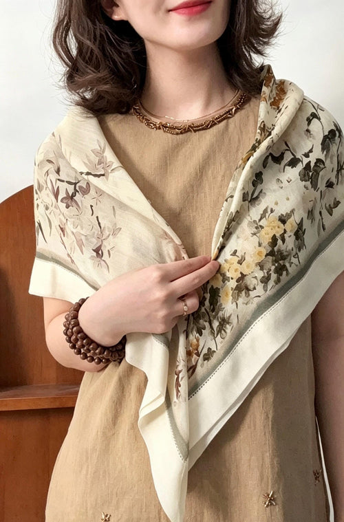 100% Australian Wool Scarf 37"x37" 95x95cm, Chinese Vintage Hollow Out Wool Square Scarf Shawl, Oriental Cutout Wrap