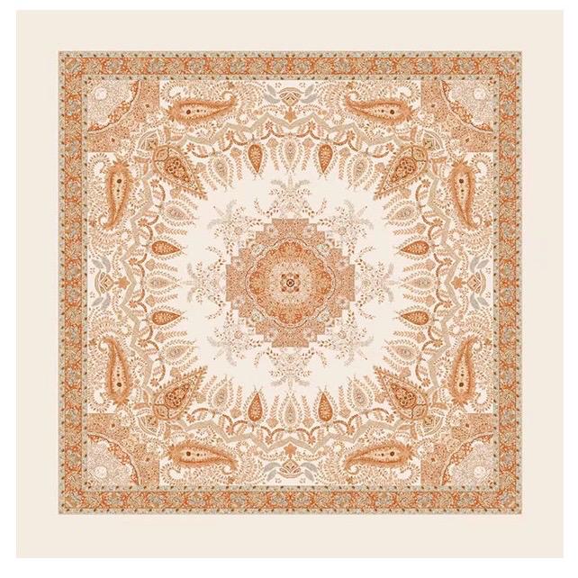 Silk Wool Scarf 53"x53" 135x135cm, Classic Paisley 2-in-1 Silk Wool Square Scarf Shawl, Winter Soft Dual-Use Wrap, Gift for Her