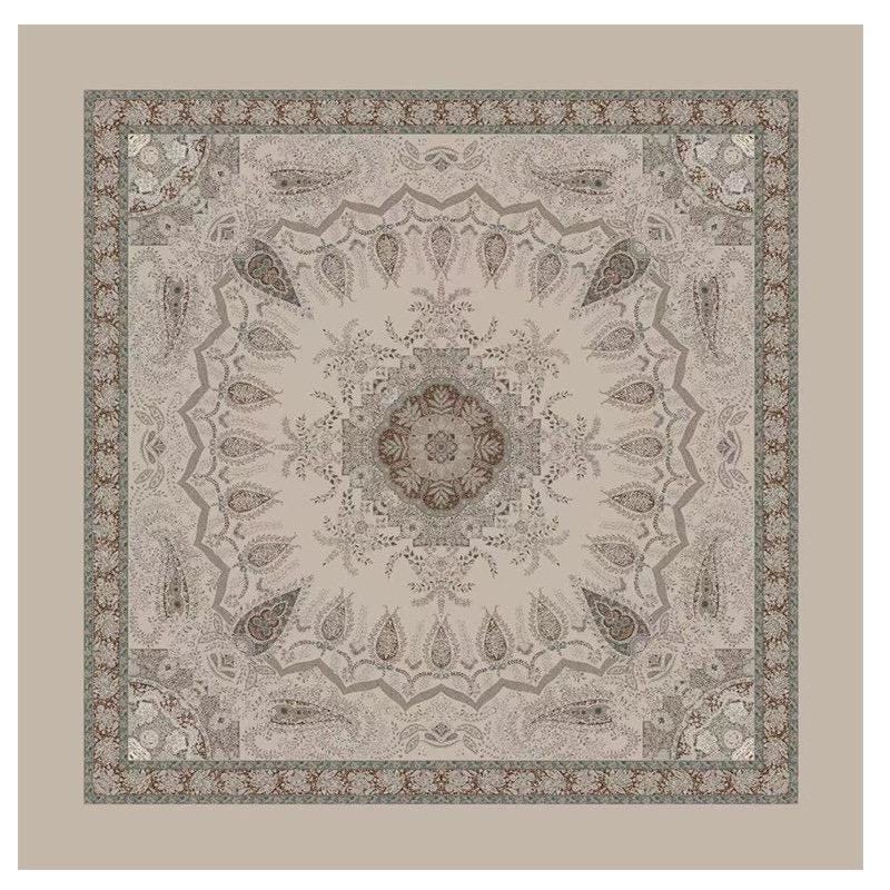 Silk Wool Scarf 53"x53" 135x135cm, Classic Paisley 2-in-1 Silk Wool Square Scarf Shawl, Winter Soft Dual-Use Wrap, Gift for Her
