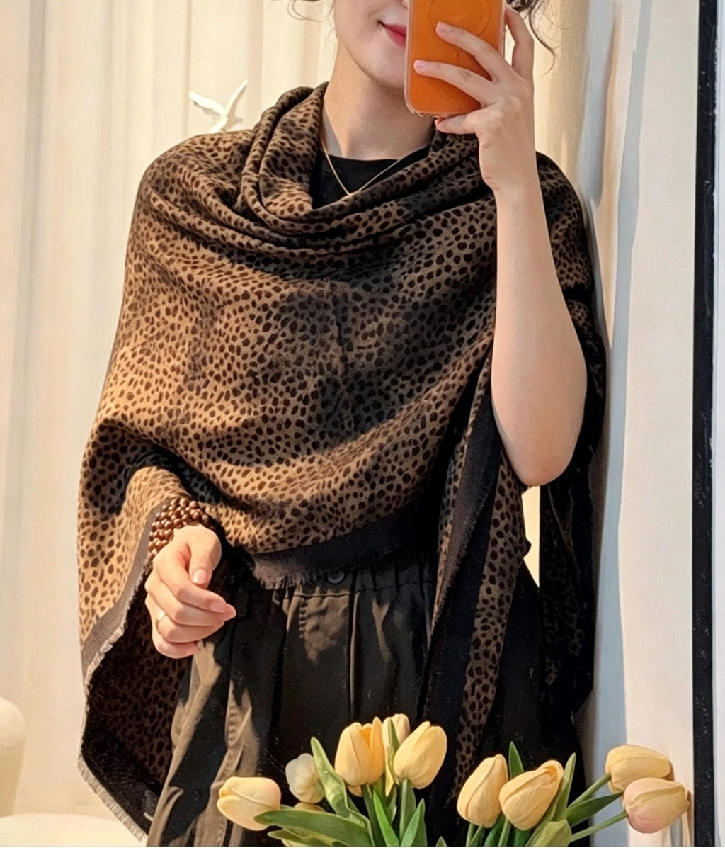 Silk Wool Scarf 54"x54" 138x138cm, Caramel Maillard Old Money Mulberry Silk Square Scarf Large Shawl Winter Warm Wrap Gift for Her