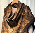 Silk Wool Scarf 54"x54" 138x138cm, Caramel Maillard Old Money Mulberry Silk Square Scarf Large Shawl Winter Warm Wrap Gift for Her