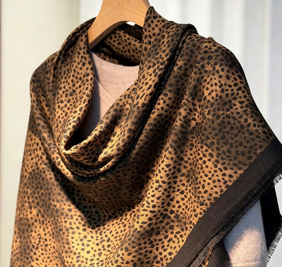 Silk Wool Scarf 54"x54" 138x138cm, Caramel Maillard Old Money Mulberry Silk Square Scarf Large Shawl Winter Warm Wrap Gift for Her
