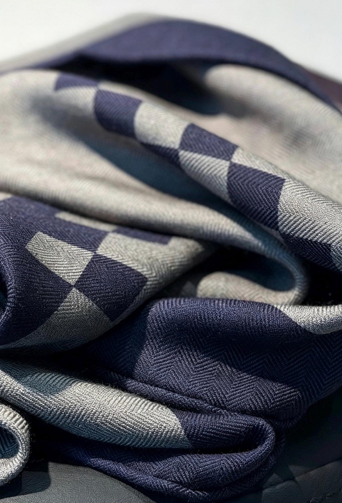 Silk Wool Scarf 53"x53" 135x135cm, Mont Saint Michel Square Scarf Shawl, European Aesthetic Silk Wool Wrap, Gift for Her
