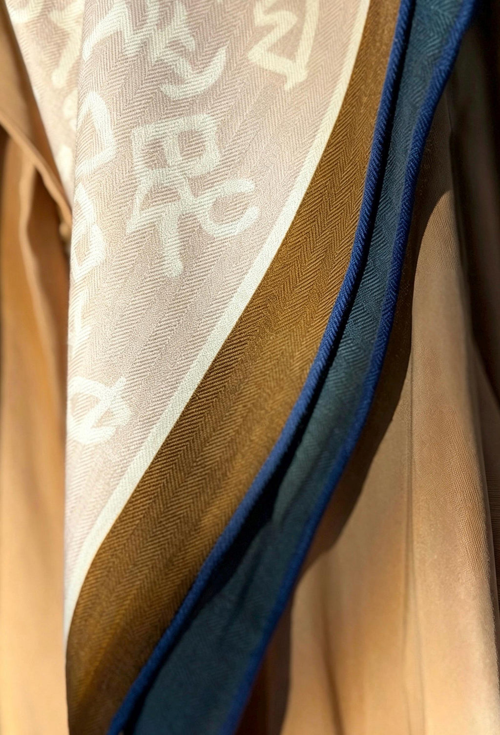 Silk Wool Scarf 35"x35" 88x88cm, Bruges Notes Art Mulberry Silk Square Scarf Minimalist Winter Warm Shawl Gift for Her