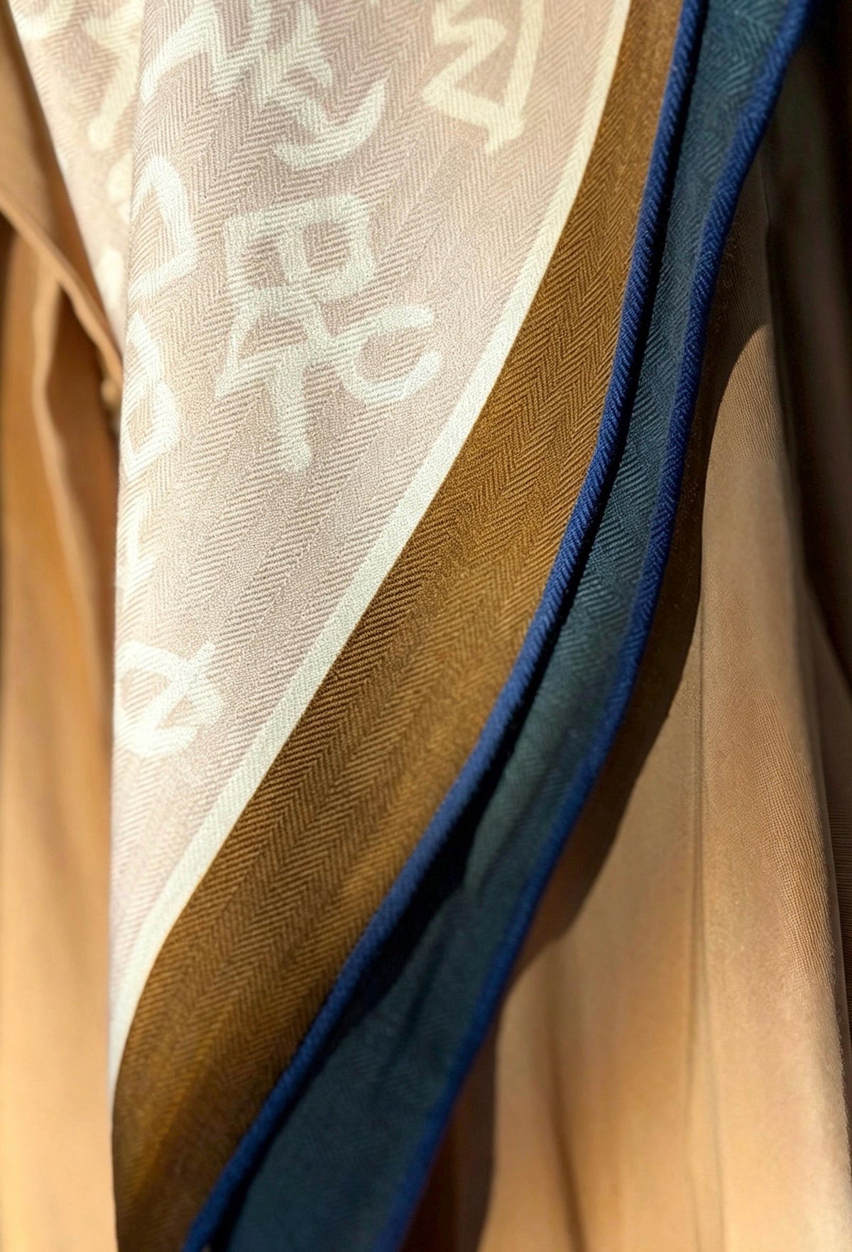 Silk Wool Scarf 35"x35" 88x88cm, Bruges Notes Art Mulberry Silk Square Scarf Minimalist Winter Warm Shawl Gift for Her