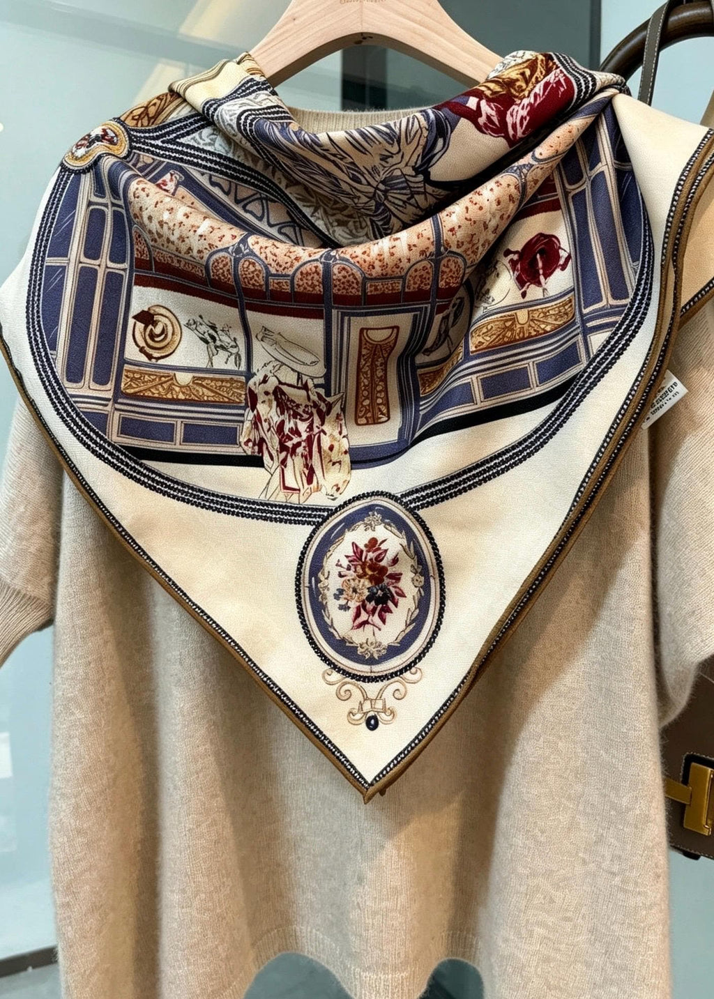 Silk Wool Scarf 35"x35" 88x88cm, Double Sided Fashion Chic Square Scarf Shawl, Lightweight Luxury Silk Wool Wrap, Gift for Her