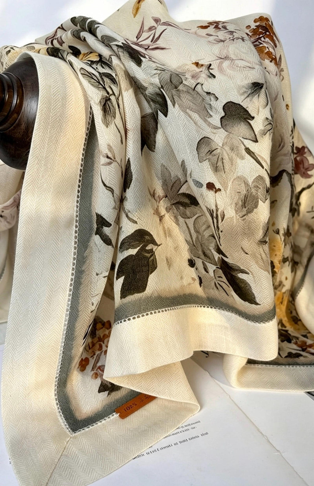 100% Australian Wool Scarf 37"x37" 95x95cm, Chinese Vintage Hollow Out Wool Square Scarf Shawl, Oriental Cutout Wrap