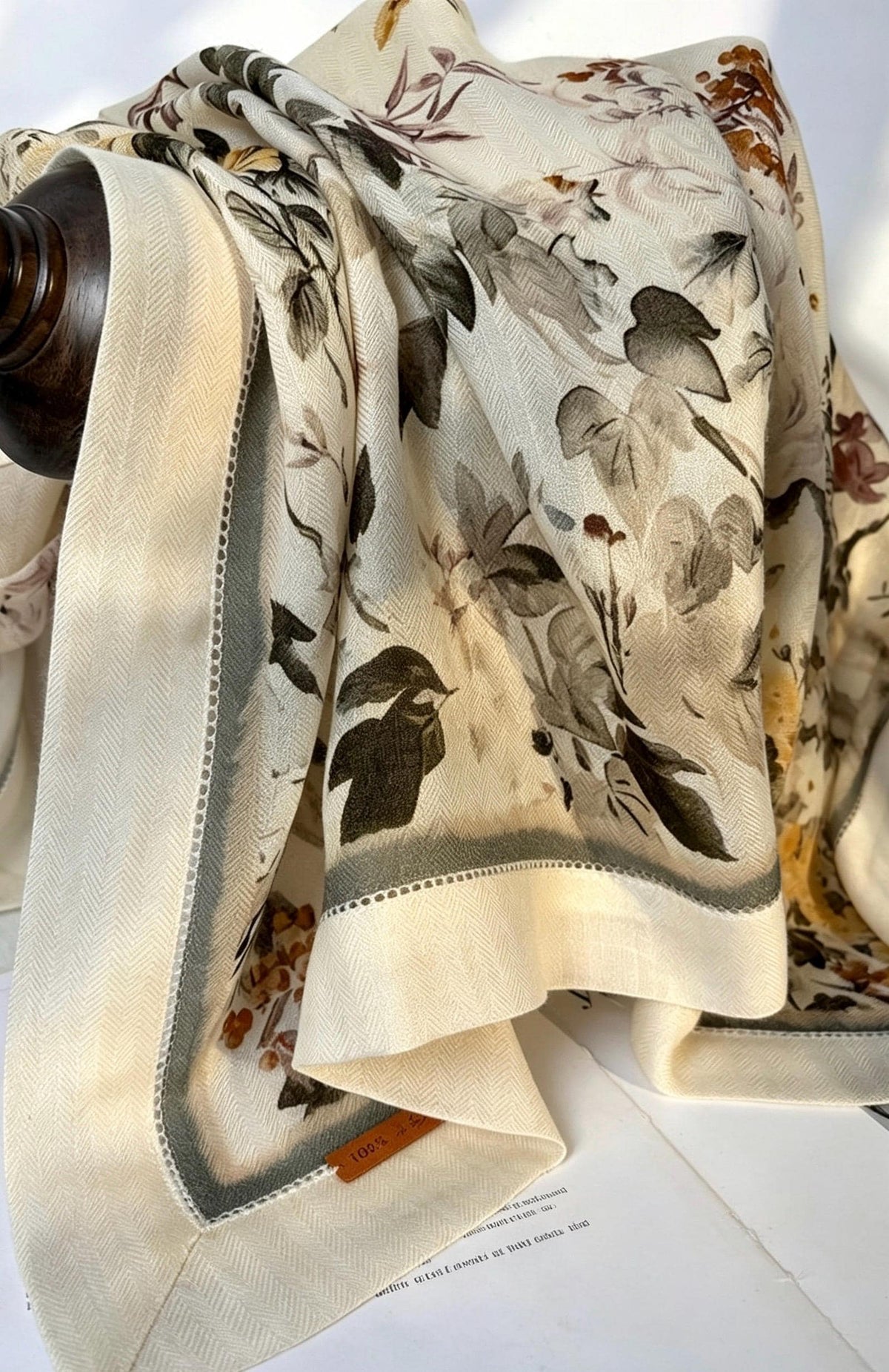 100% Australian Wool Scarf 37"x37" 95x95cm, Chinese Vintage Hollow Out Wool Square Scarf Shawl, Oriental Cutout Wrap