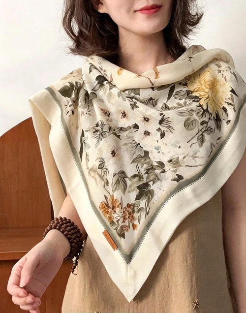 100% Australian Wool Scarf 37"x37" 95x95cm, Chinese Vintage Hollow Out Wool Square Scarf Shawl, Oriental Cutout Wrap