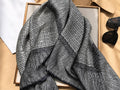 100% Mulberry Silk Scarf 42.5"x42.5" 108x108cm, Black White Square Scarf, Luxury Satin Silk Shawl, Chic Fall Women's Wrap