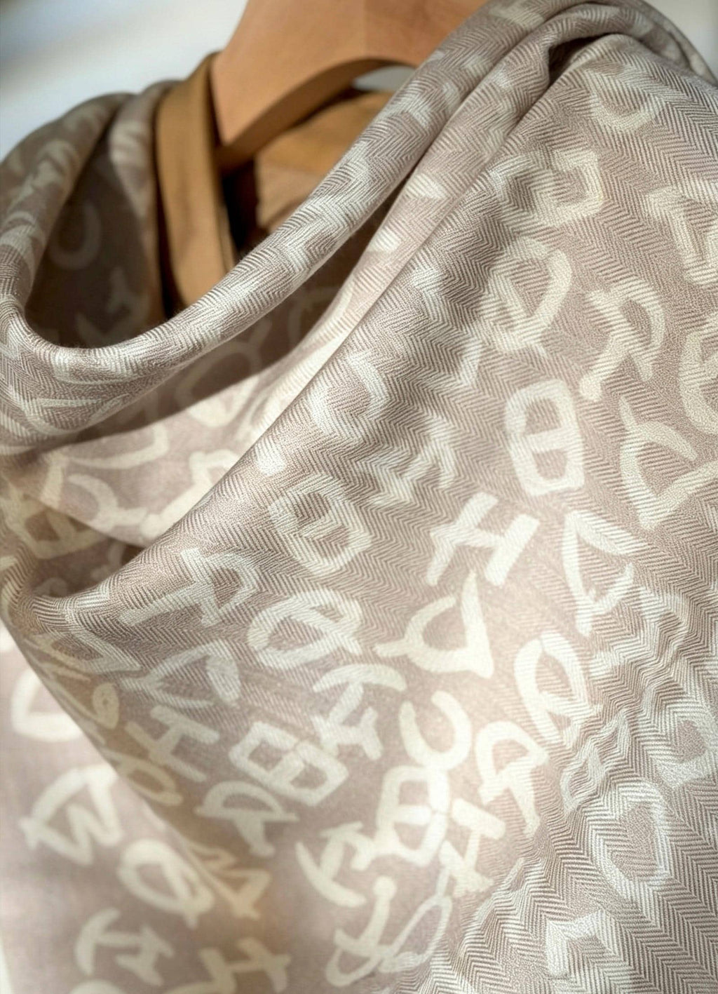Silk Wool Scarf 35"x35" 88x88cm, Bruges Notes Art Mulberry Silk Square Scarf Minimalist Winter Warm Shawl Gift for Her