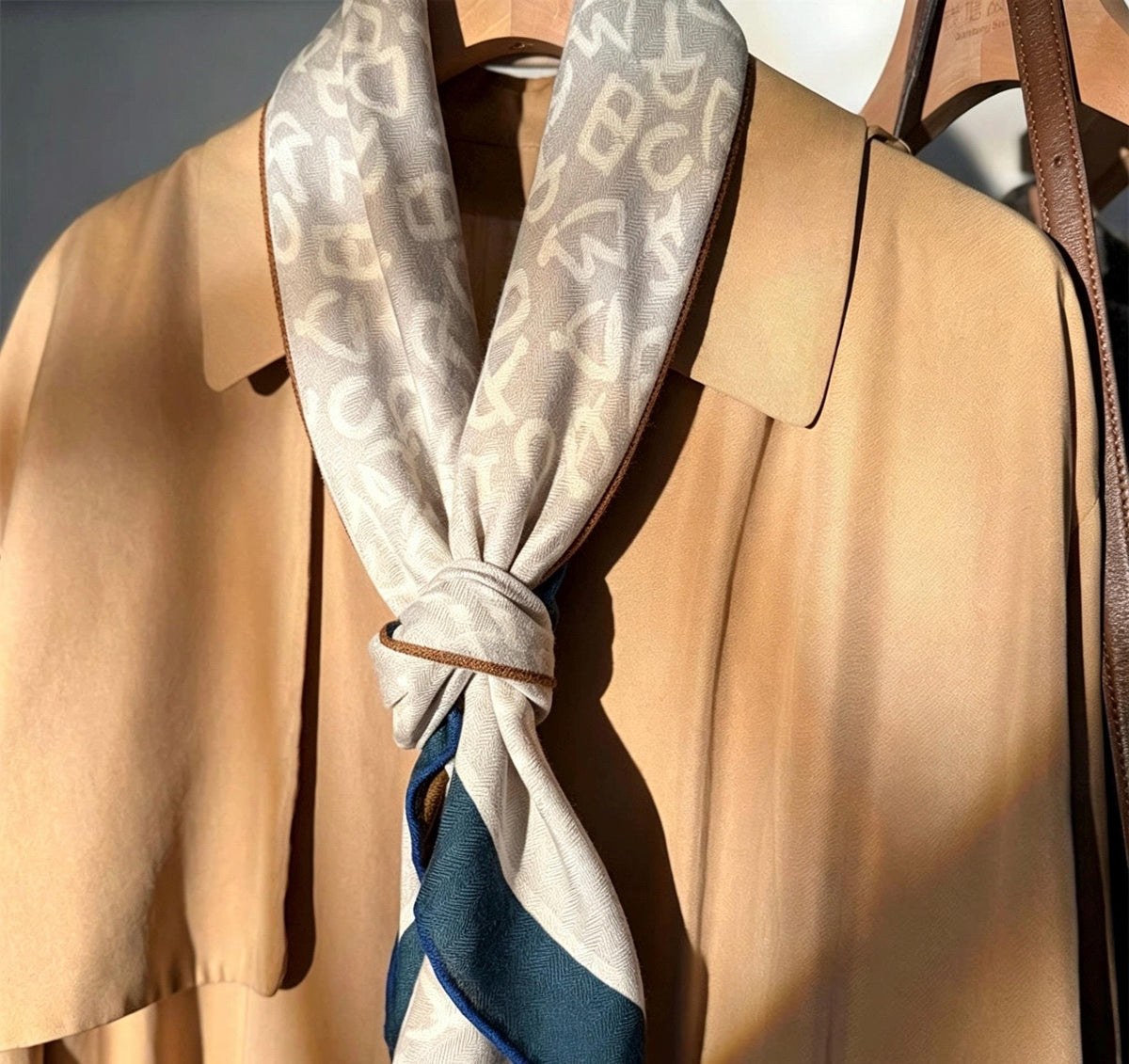 Silk Wool Scarf 35"x35" 88x88cm, Bruges Notes Art Mulberry Silk Square Scarf Minimalist Winter Warm Shawl Gift for Her