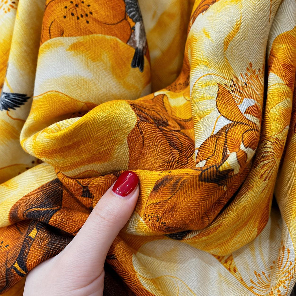 Silk Wool Scarf 53"x53" 135x135cm, Double Sided Two Tone Square Scarf, Korean Style Winter Shawl, Elegant Women's Office Wrap
