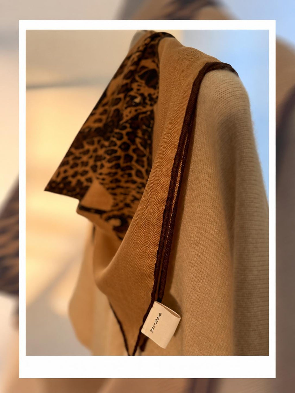 Silk Wool Scarf 35”x35” 88x88cm, Leopard Print Square Scarf, Italian Old Money Style Silk Wool Shawl, Women’s Fall Winter Wrap