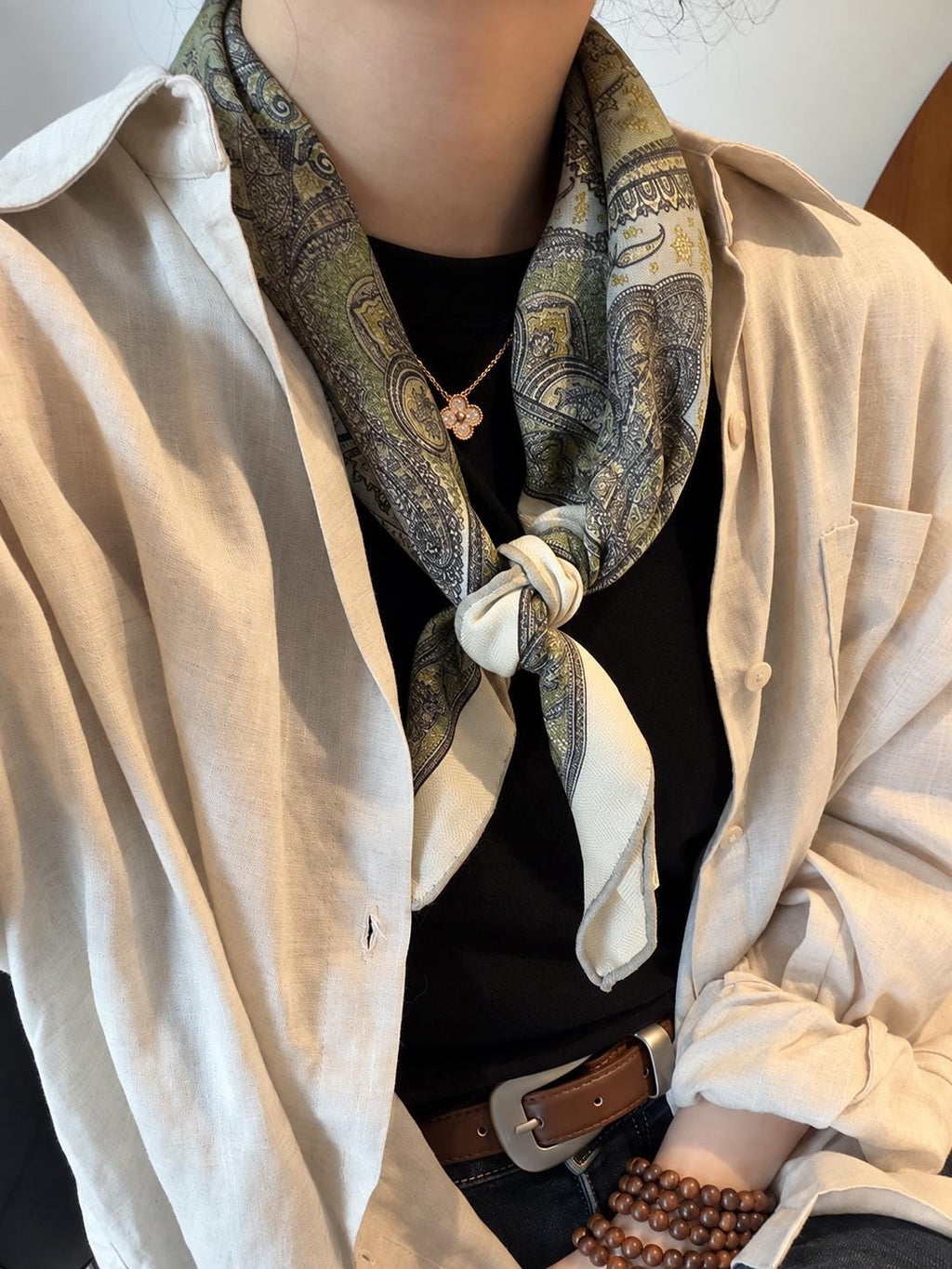 Silk Wool Scarf 26"x26" 65x65cm, Italian Paisley Square Scarf, Double Sided Silk Wool Neck Scarf, Vintage Court Style Women's Wrap