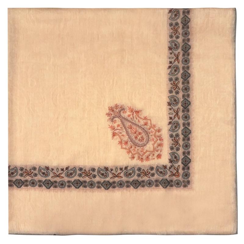 Wool Scarf 53"x53" 135x135cm, Nepal Inspired Vintage Jacquard Square Scarf, Boho Ethnic Winter Shawl, Women's Luxury Wrap