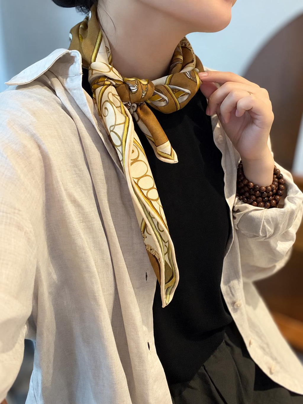 Silk Wool Scarf 26”x26” 65x65cm, Italian Vintage Two Tone Square Scarf, European Style Silk Wool Neck Scarf, Women’s Winter Accessory