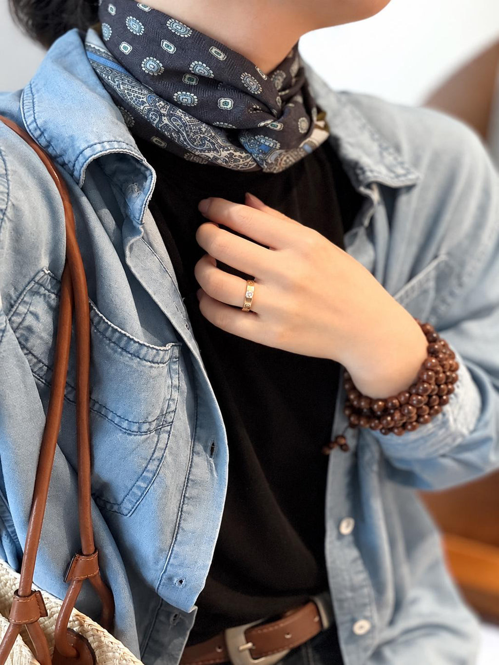 Silk Wool Scarf 26”x26” 65x65cm, Gray Blue Square Scarf, Classic Silk Wool Neck Scarf, Women’s Elegant Winter Accessory
