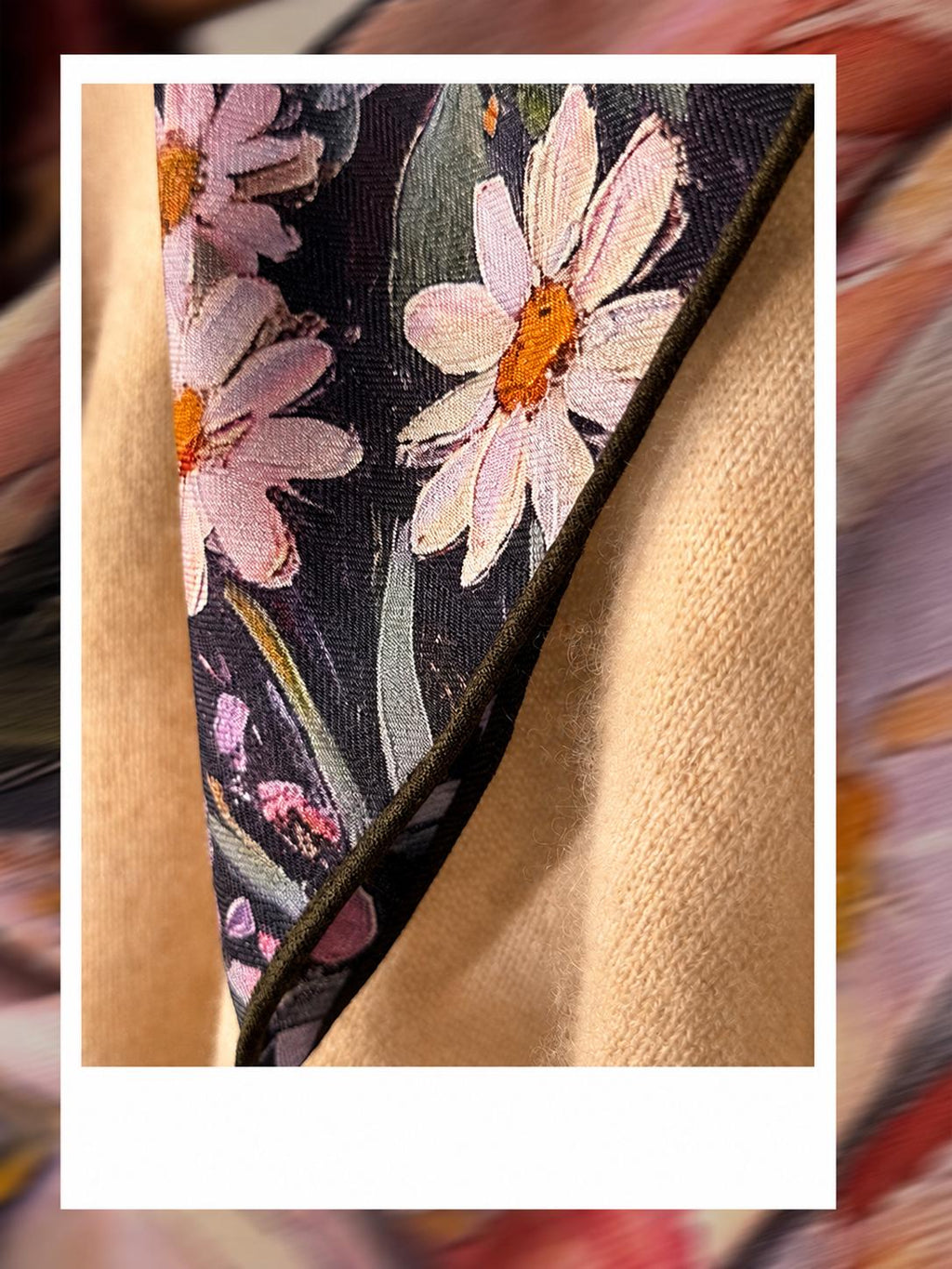 Silk Wool Scarf 27”x27” 68x68cm, Oil Painting Square Scarf, Artistic Silk Wool Neck Scarf, Women’s Winter Accessory
