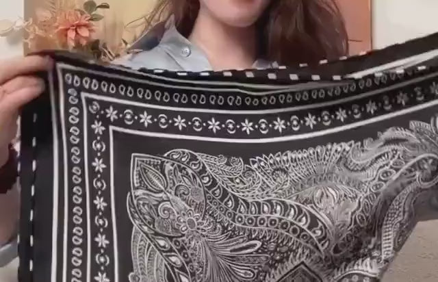 100% Mulberry Silk Scarf 27"x27" 68x68cm, Heavy Twill Silk Neckerchief, Luxury Royal Garden Floral Hair Scarf, Premium Gift for Her Wrap