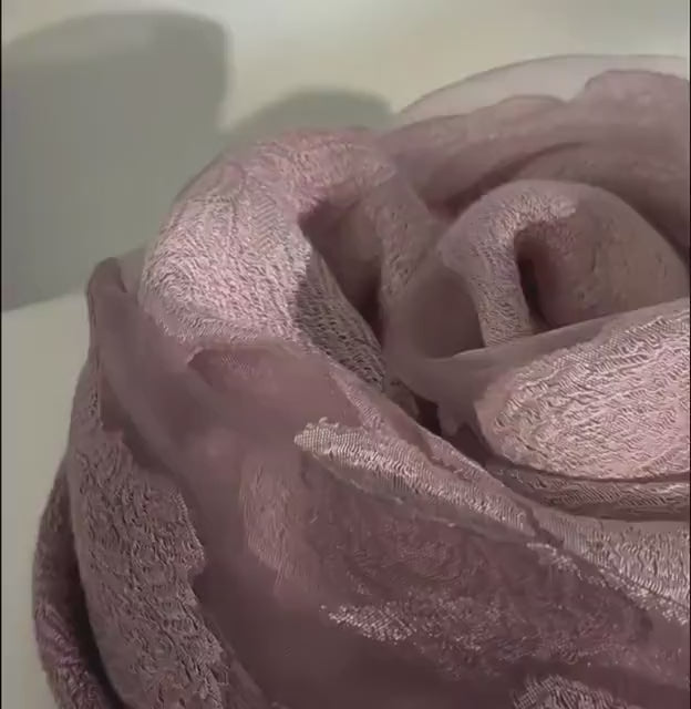 Wrapwhisper 3D Rose Cut-Flower Organza Silk Shawl – Elegant Gradient Floral Wrap, Sheer Wedding Scarf, Lightweight Oversized Women’s Stole