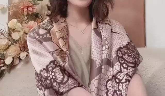 100% Mulberry Silk Scarf 42"x42" 108x108cm, Hangzhou Silk Wrap, Elegant Spring Shawl, Sun Protection Square Scarf, Luxury Hair Bandana Gift